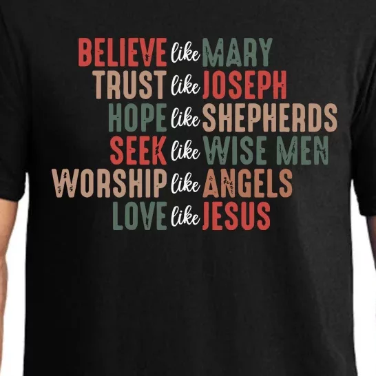 Christian Christmas Believe Like Mary Pajama Set