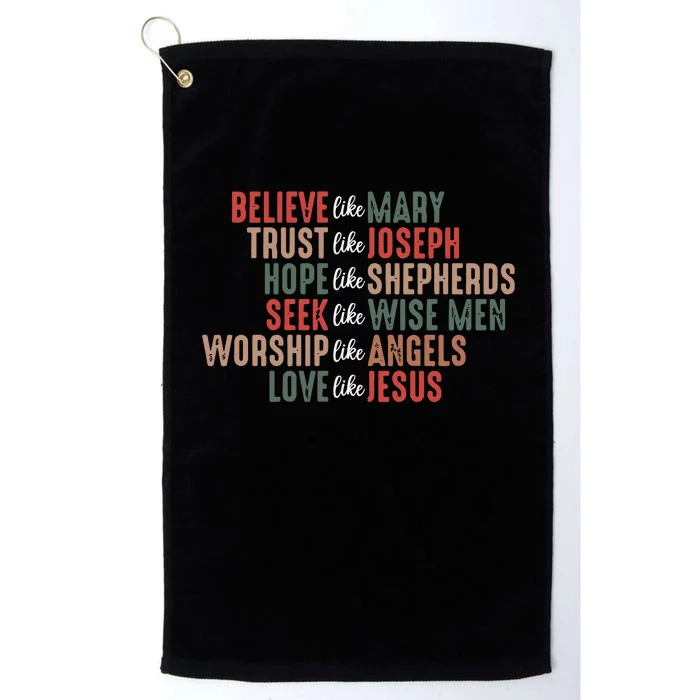 Christian Christmas Believe Like Mary Platinum Collection Golf Towel