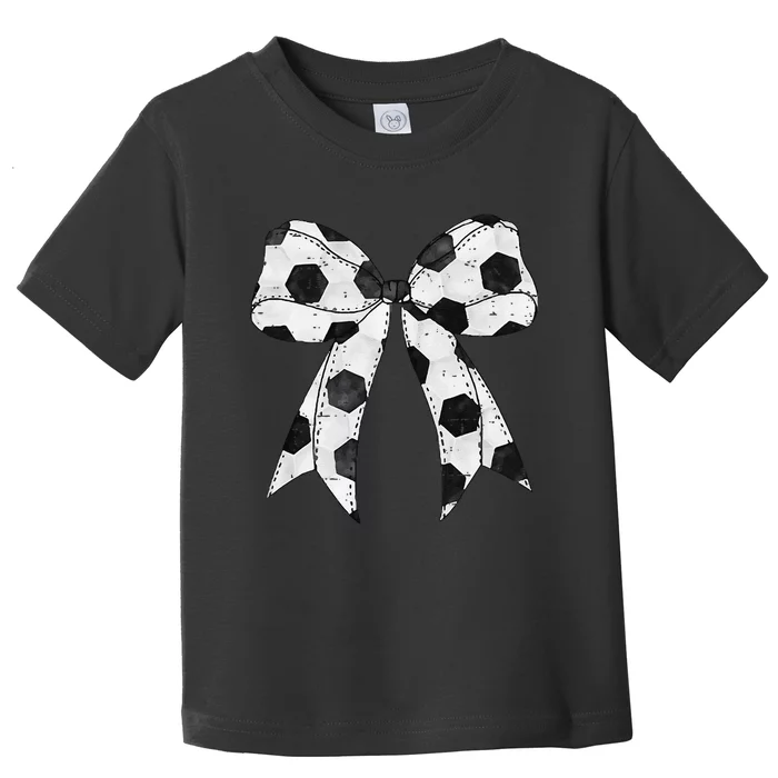 Cute Coquette Bow Funny Game Day Soccer Mom Life Team Sports Gift Toddler T-Shirt