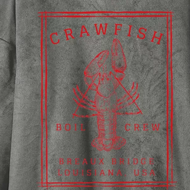 Crawfish Crew Breaux Bridge Retro Cajun Seafood Hooded Wearable Blanket