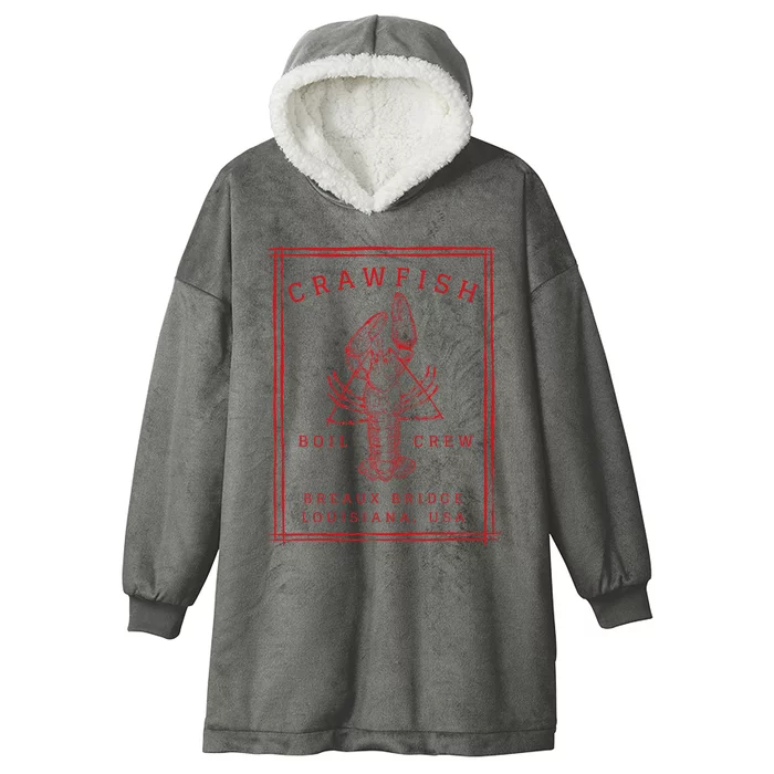 Crawfish Crew Breaux Bridge Retro Cajun Seafood Hooded Wearable Blanket