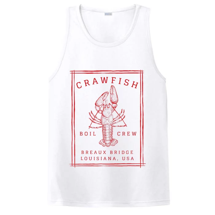 Crawfish Crew Breaux Bridge Retro Cajun Seafood Performance Tank