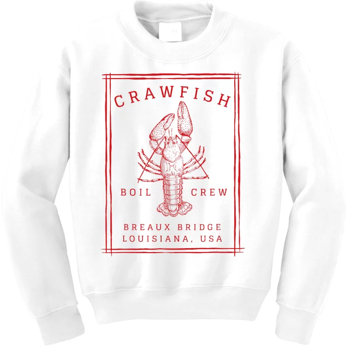 Crawfish Crew Breaux Bridge Retro Cajun Seafood Kids Sweatshirt