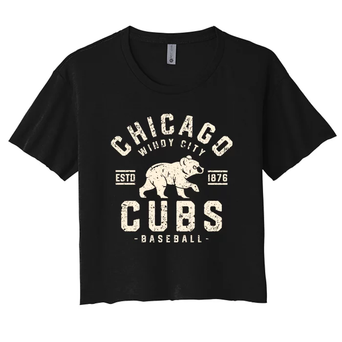 Cubs Chicago Baseball Lover Women's Crop Top Tee