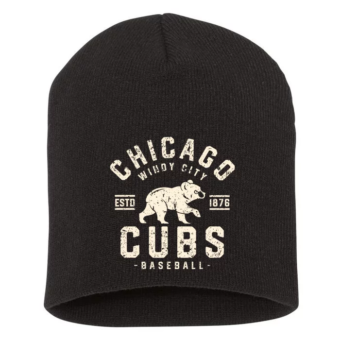 Cubs Chicago Baseball Lover Short Acrylic Beanie