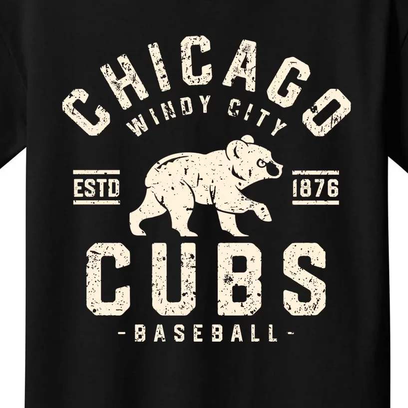 Cubs Chicago Baseball Lover Kids T-Shirt