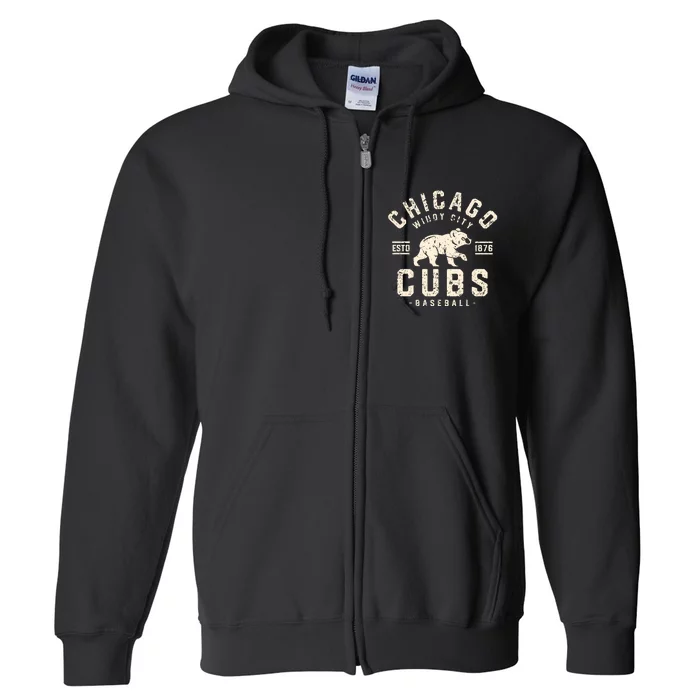 Cubs Chicago Baseball Lover Full Zip Hoodie