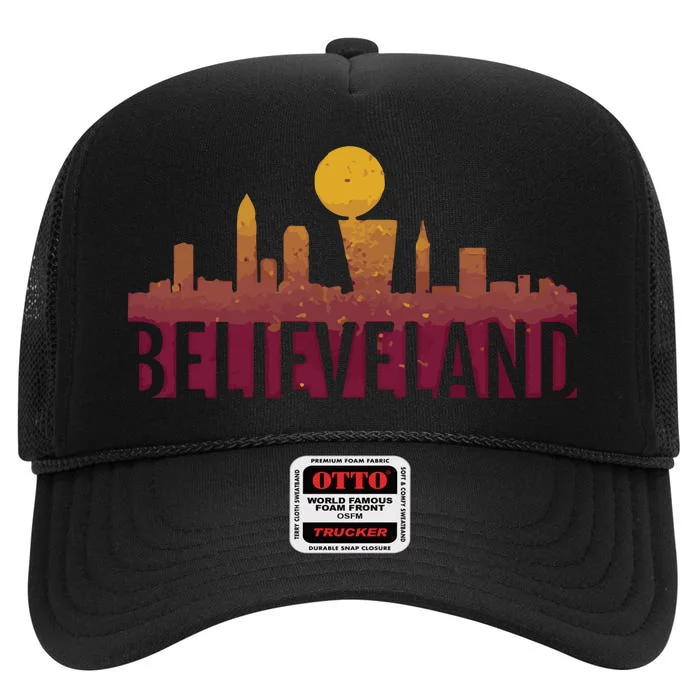 Cleveland Cavaliers Believeland Championship High Crown Mesh Trucker Hat