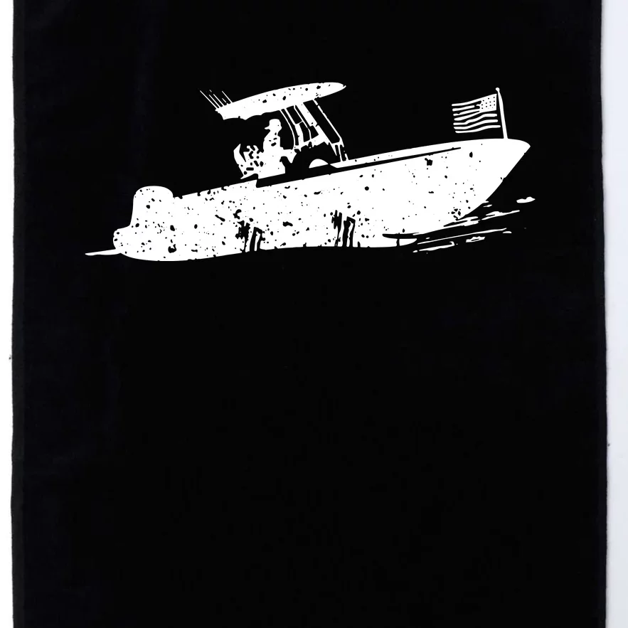 Center Console Boat, American Flag, Motorboat, Fishing Boat Platinum Collection Golf Towel