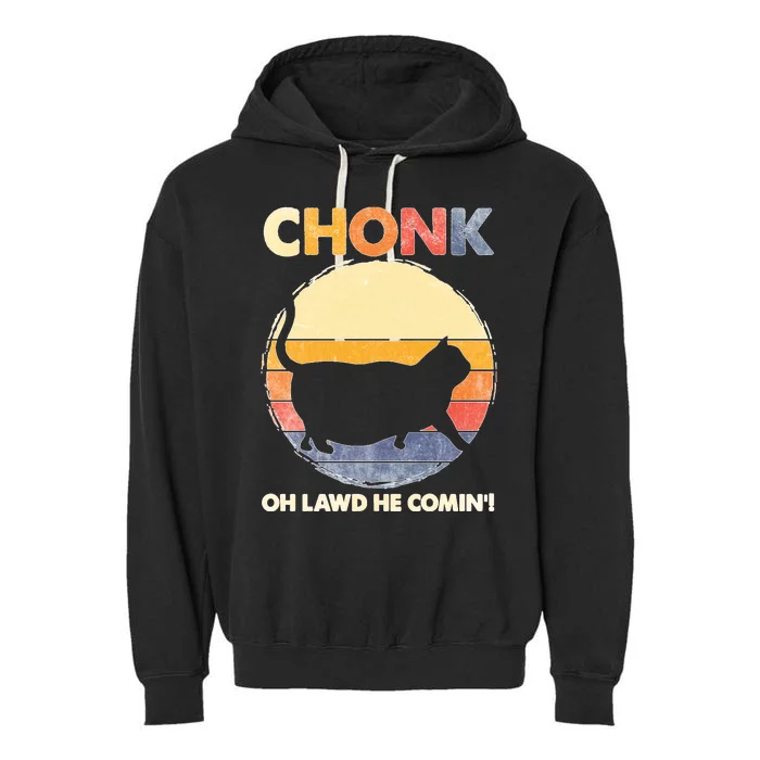 Chonk Cat Big Meme Funny Retro Style Intage Cats Memes Garment-Dyed Fleece Hoodie