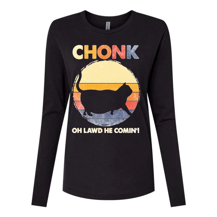 Chonk Cat Big Meme Funny Retro Style Intage Cats Memes Womens Cotton Relaxed Long Sleeve T-Shirt