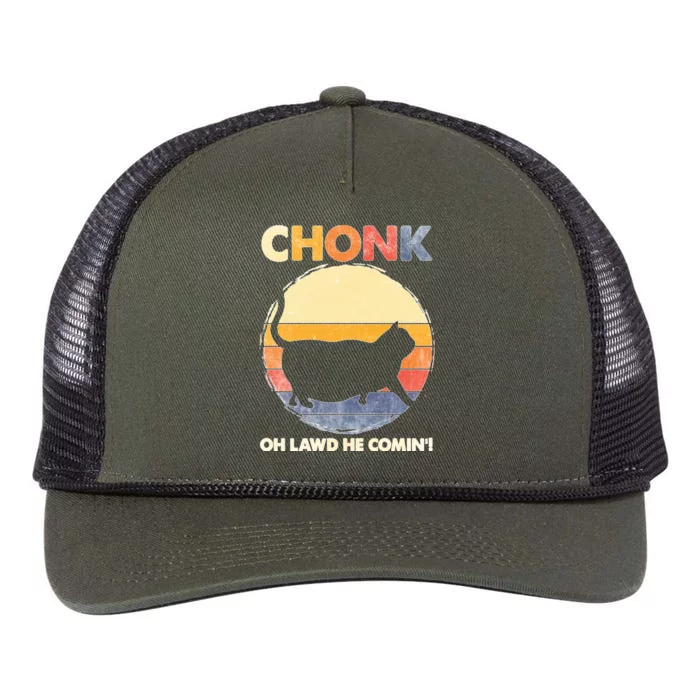 Chonk Cat Big Meme Funny Retro Style Intage Cats Memes Retro Rope Trucker Hat Cap