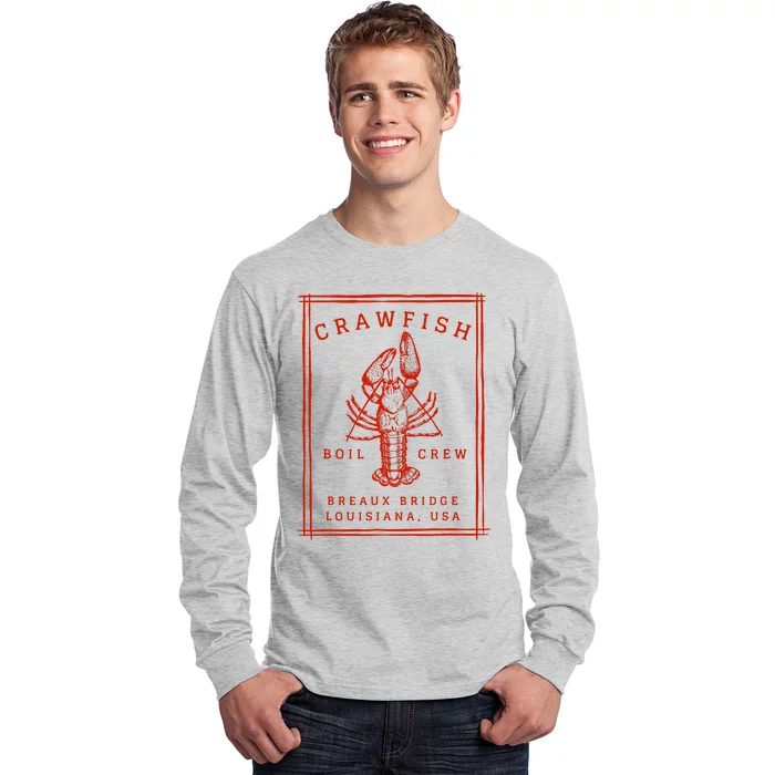 Crawfish Crew Breaux Bridge Retro Cajun Seafood Long Sleeve Shirt