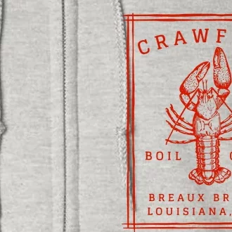 Crawfish Crew Breaux Bridge Retro Cajun Seafood Full Zip Hoodie