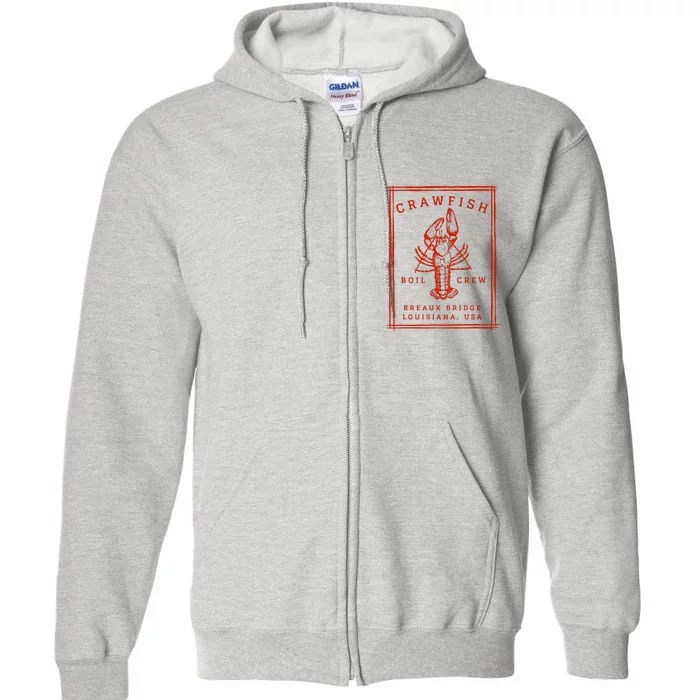 Crawfish Crew Breaux Bridge Retro Cajun Seafood Full Zip Hoodie