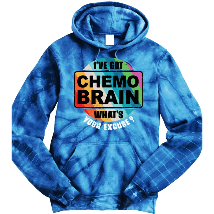 Cancer Chemo Brain Retro Awareness Tie Dye Hoodie