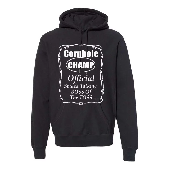 Cornhole Champion Boss Of The Toss Cornhole Premium Hoodie