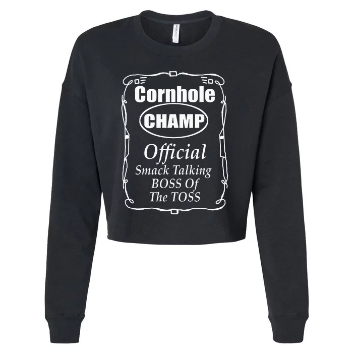 Cornhole Champion Boss Of The Toss Cornhole Cropped Pullover Crew