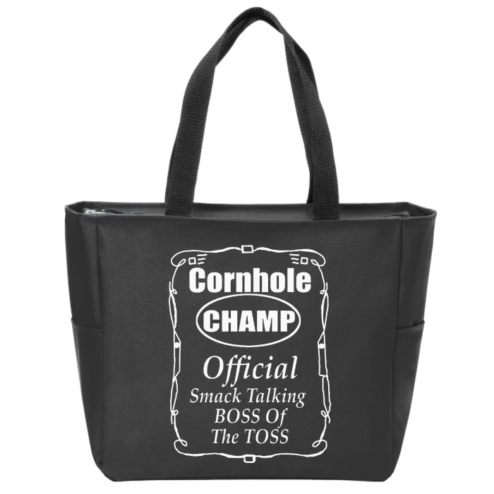 Cornhole Champion Boss Of The Toss Cornhole Zip Tote Bag