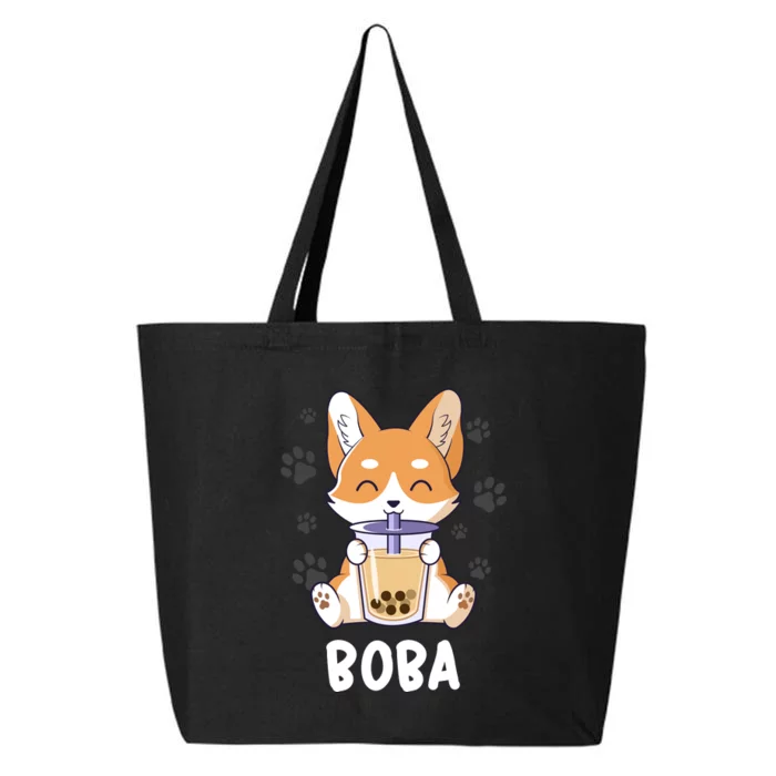 Cute Corgi Boba Bubble Tea 25L Jumbo Tote