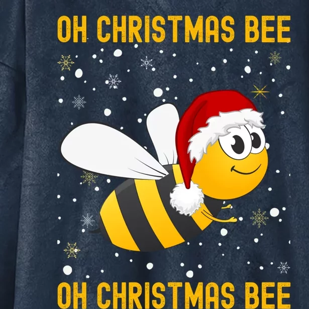 Cute Christmas Bumble Bee Oh Christmas Tree Joke Snow Scene Meaningful Gift Hooded Wearable Blanket