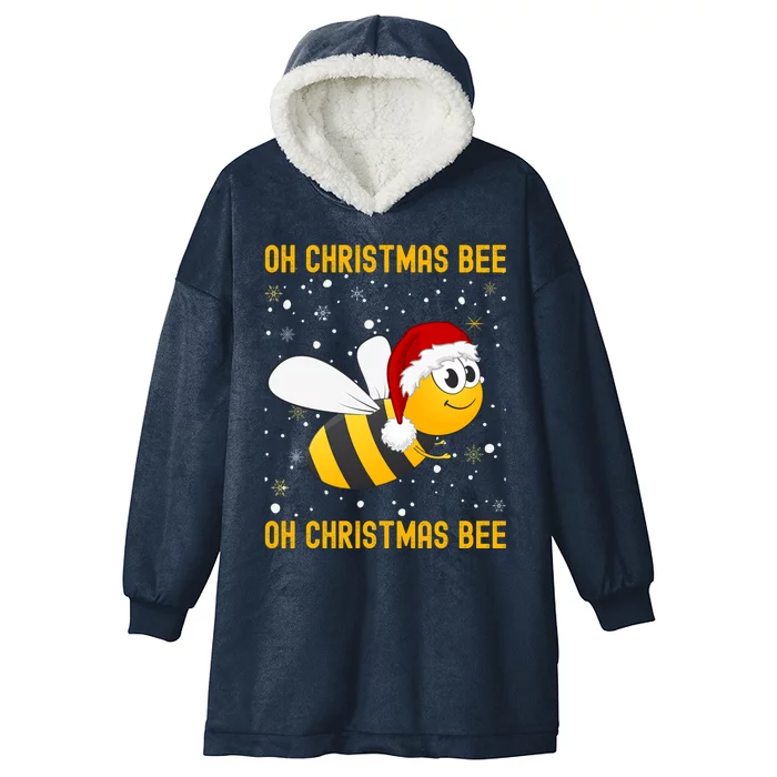 Cute Christmas Bumble Bee Oh Christmas Tree Joke Snow Scene Meaningful Gift Hooded Wearable Blanket