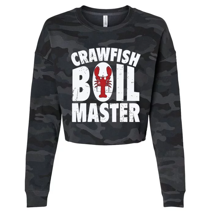 Cool Crawfish Boil For Men Women Crawfish Seafood Chef Cropped Pullover Crew