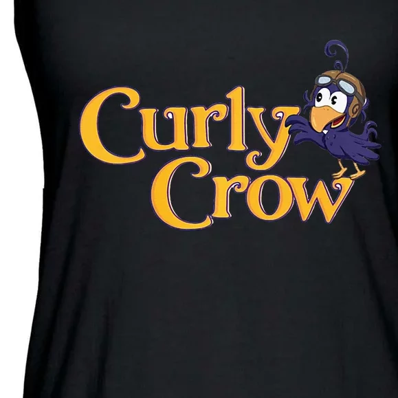 Curly Crow Balloon Book Character Ladies Essential Flowy Tank