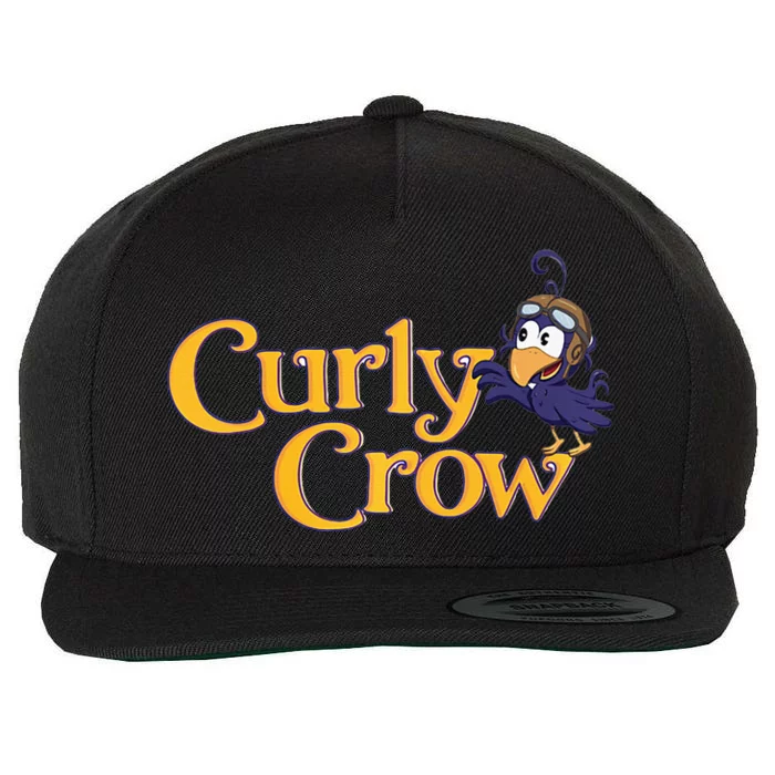 Curly Crow Balloon Book Character Wool Snapback Cap