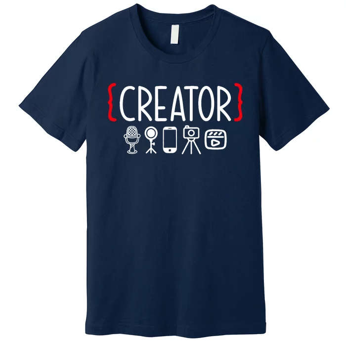 Content Creator blogger vlogger influencer Creator Premium T-Shirt