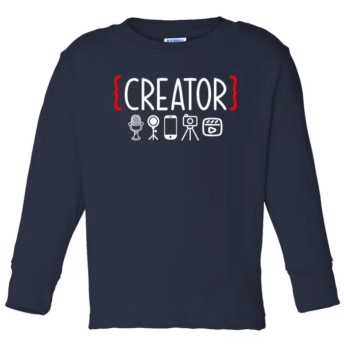 Content Creator blogger vlogger influencer Creator Toddler Long Sleeve Shirt