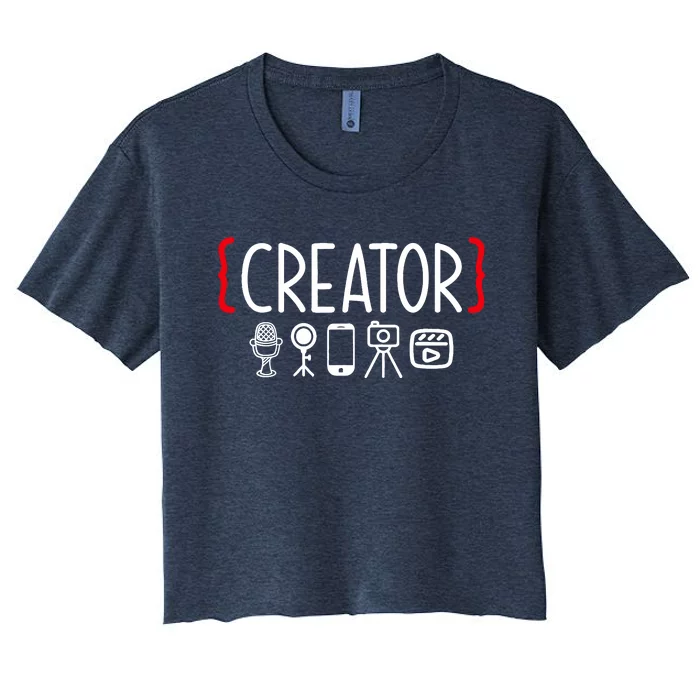 Content Creator blogger vlogger influencer Creator Women's Crop Top Tee