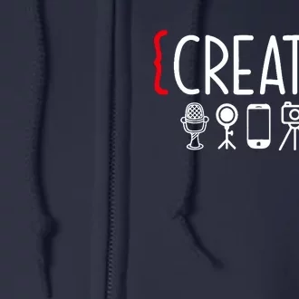 Content Creator blogger vlogger influencer Creator Full Zip Hoodie