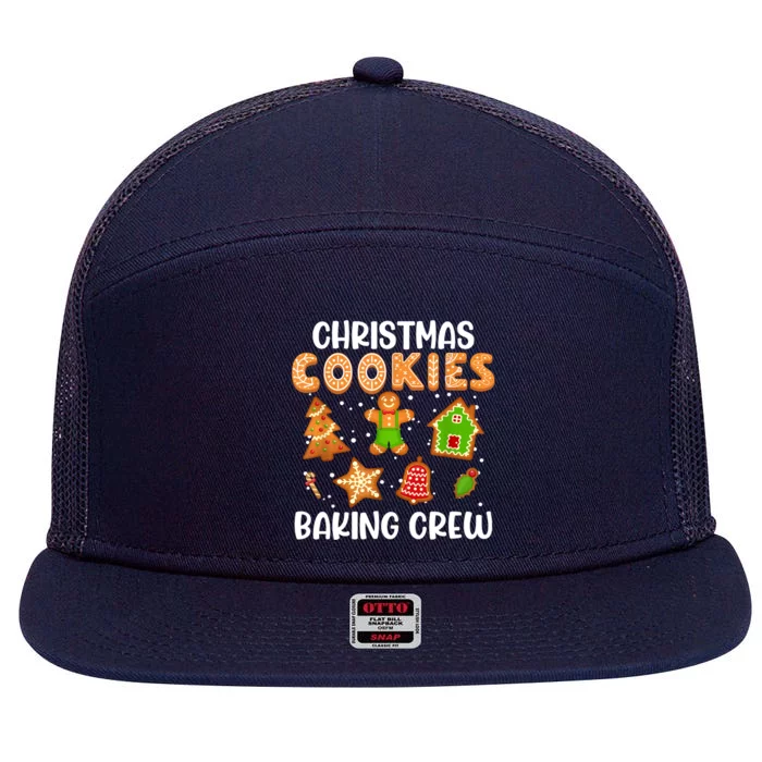 Christmas Cookie Baking Crew Xmas Cookie Exchange Santa Gift 7 Panel Mesh Trucker Snapback Hat