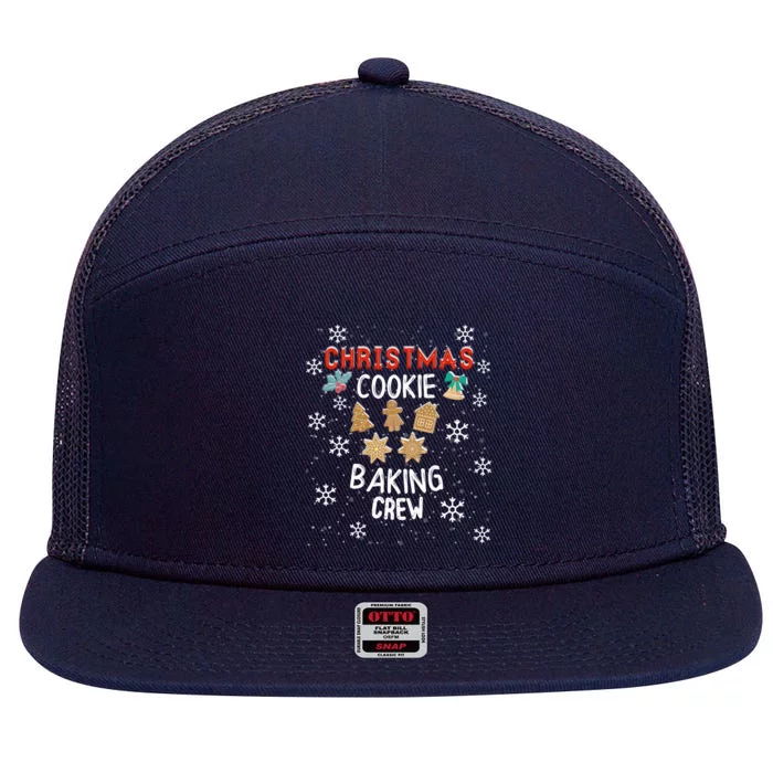 Christmas Cookie Baking Crew Xmas Cookie Exchange Santa Meaningful Gift 7 Panel Mesh Trucker Snapback Hat