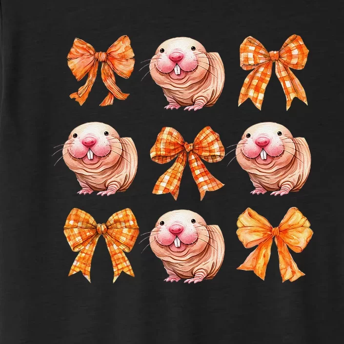 Cute Coquette Bow Naked Mole Rat Animal Halloween Girl Women ChromaSoft Performance T-Shirt