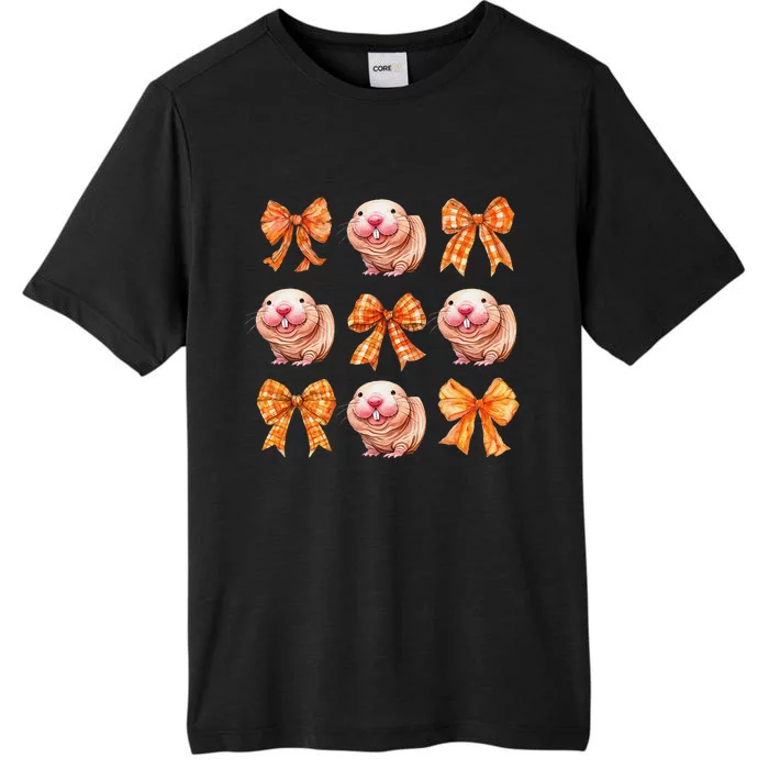 Cute Coquette Bow Naked Mole Rat Animal Halloween Girl Women ChromaSoft Performance T-Shirt