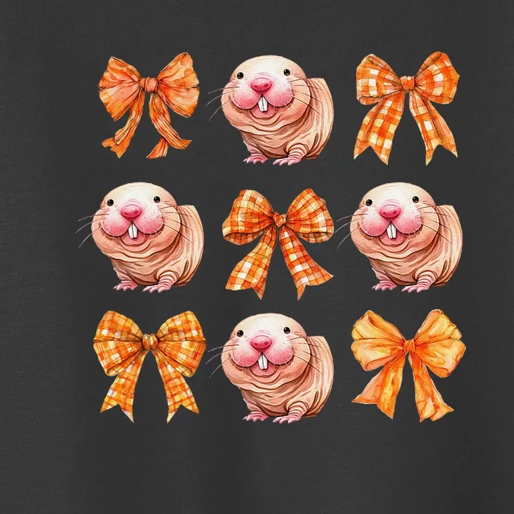 Cute Coquette Bow Naked Mole Rat Animal Halloween Girl Women Toddler T-Shirt