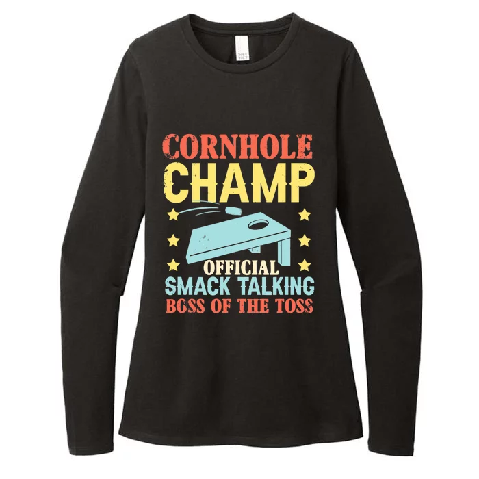 Cornhole Champ Bean Bag Toss Player Womens CVC Long Sleeve Shirt