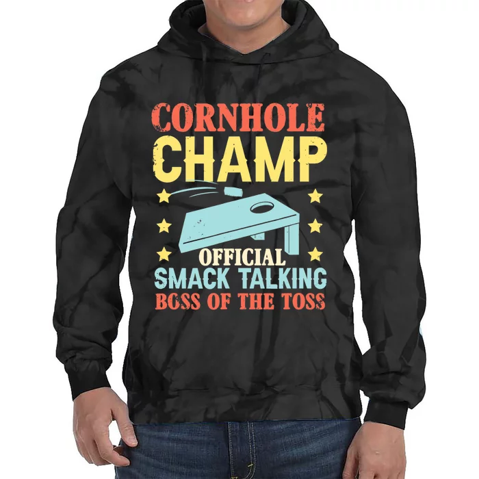 Cornhole Champ Bean Bag Toss Player Tie Dye Hoodie