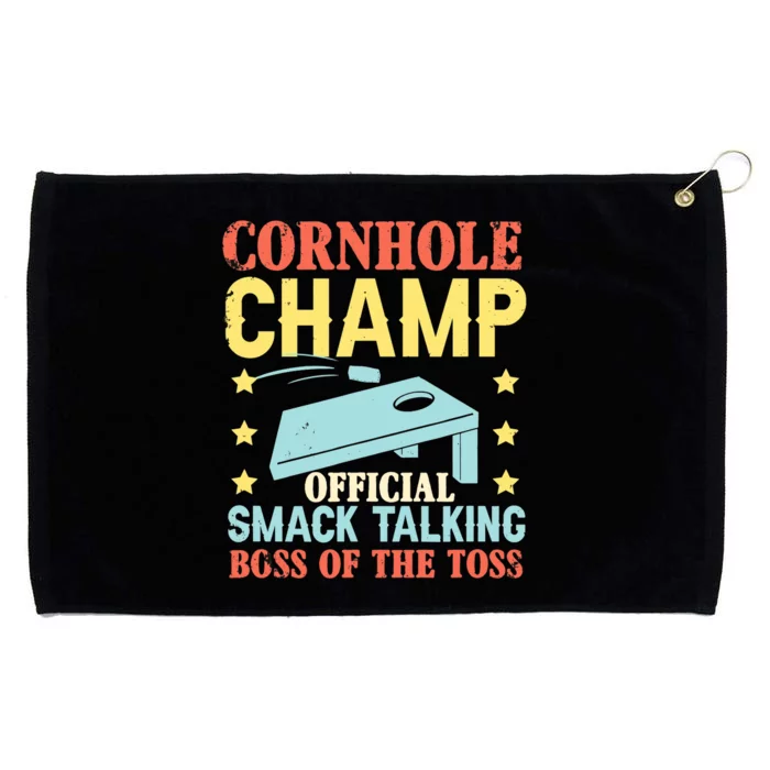 Cornhole Champ Bean Bag Toss Player Grommeted Golf Towel