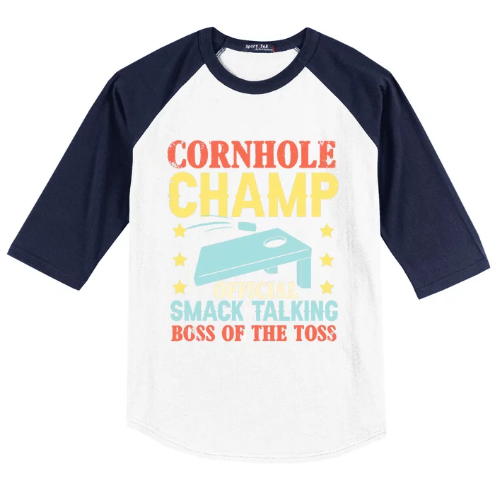 Cornhole Champ Bean Bag Toss Player Baseball Sleeve Shirt