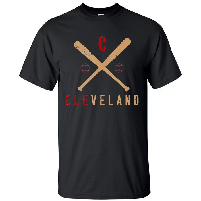 Cleveland Cle Baseball Vintage Distressed Tall T-Shirt