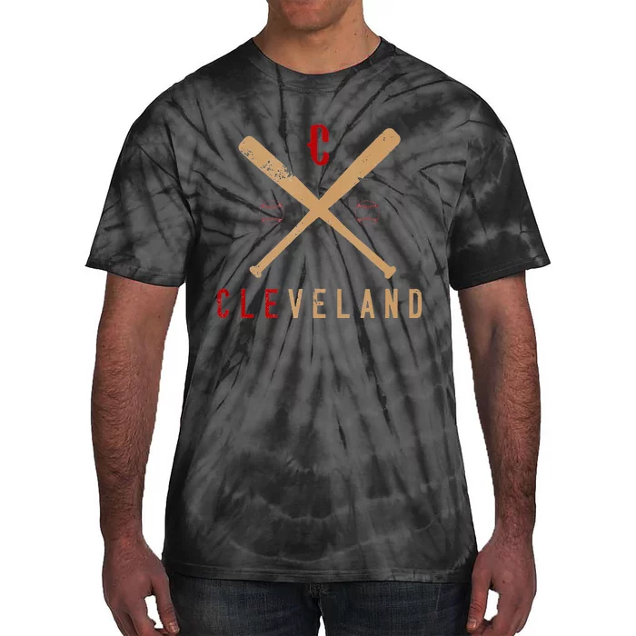 Cleveland Cle Baseball Vintage Distressed Tie-Dye T-Shirt