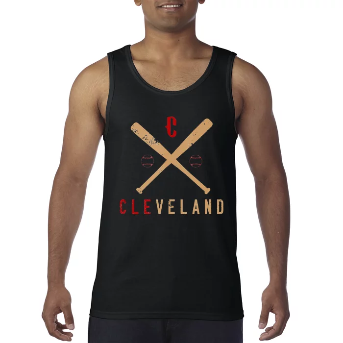 Cleveland Cle Baseball Vintage Distressed Tank Top