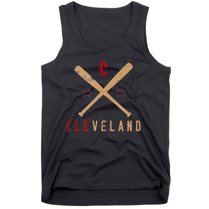 Cleveland Cle Baseball Vintage Distressed Tank Top