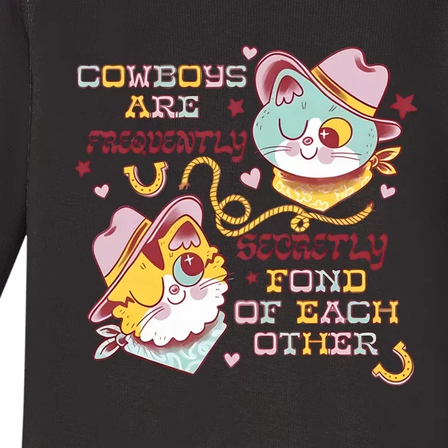 Cowboy Cats By Pinkgabbercat Baby Long Sleeve Bodysuit