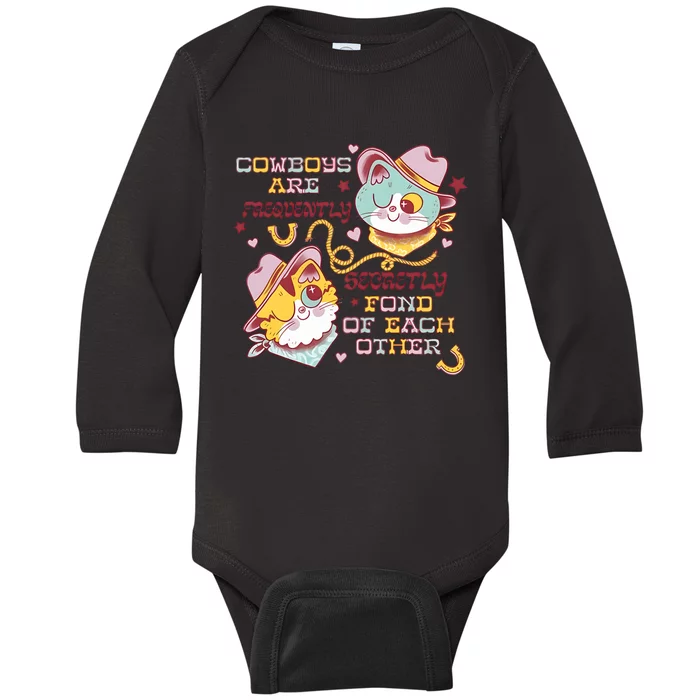 Cowboy Cats By Pinkgabbercat Baby Long Sleeve Bodysuit