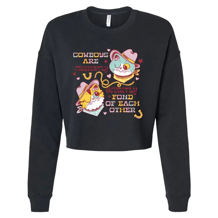 Cowboy Cats By Pinkgabbercat Cropped Pullover Crew