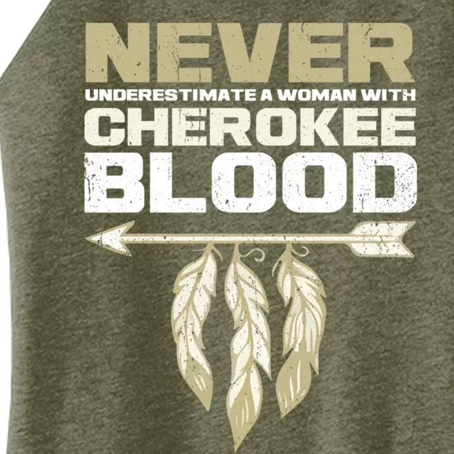 Cool Cherokee Blood Wo Funny Native American Gift For Her Women’s Perfect Tri Rocker Tank